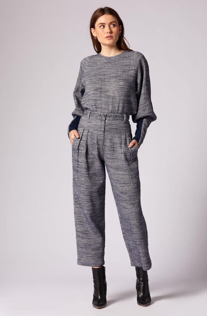 jojo maman bébé Preethi Long Sleeve Cotton Top Ombre Blue Multi