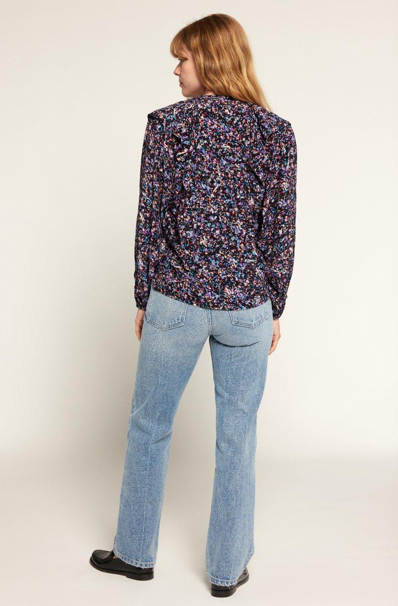 Jojo Maman Bébé Raquel B Long Sleeve Top Caviar Multi Black