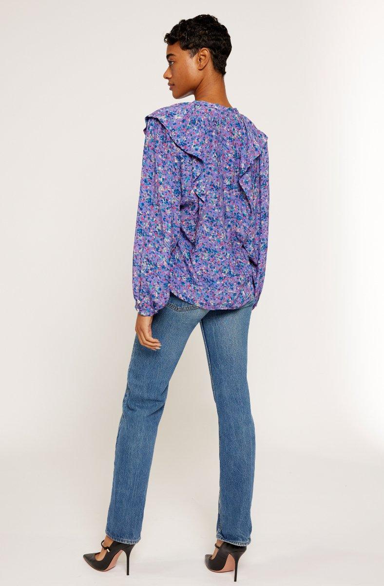 Jojo Maman Bébé Raquel B Long Sleeve Top Deep Lavender Multi Purple