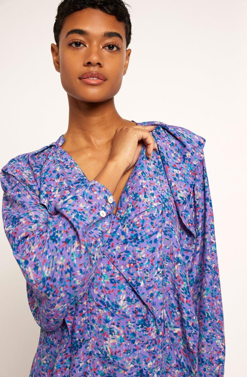 Jojo Maman Bébé Raquel B Long Sleeve Top Deep Lavender Multi Purple