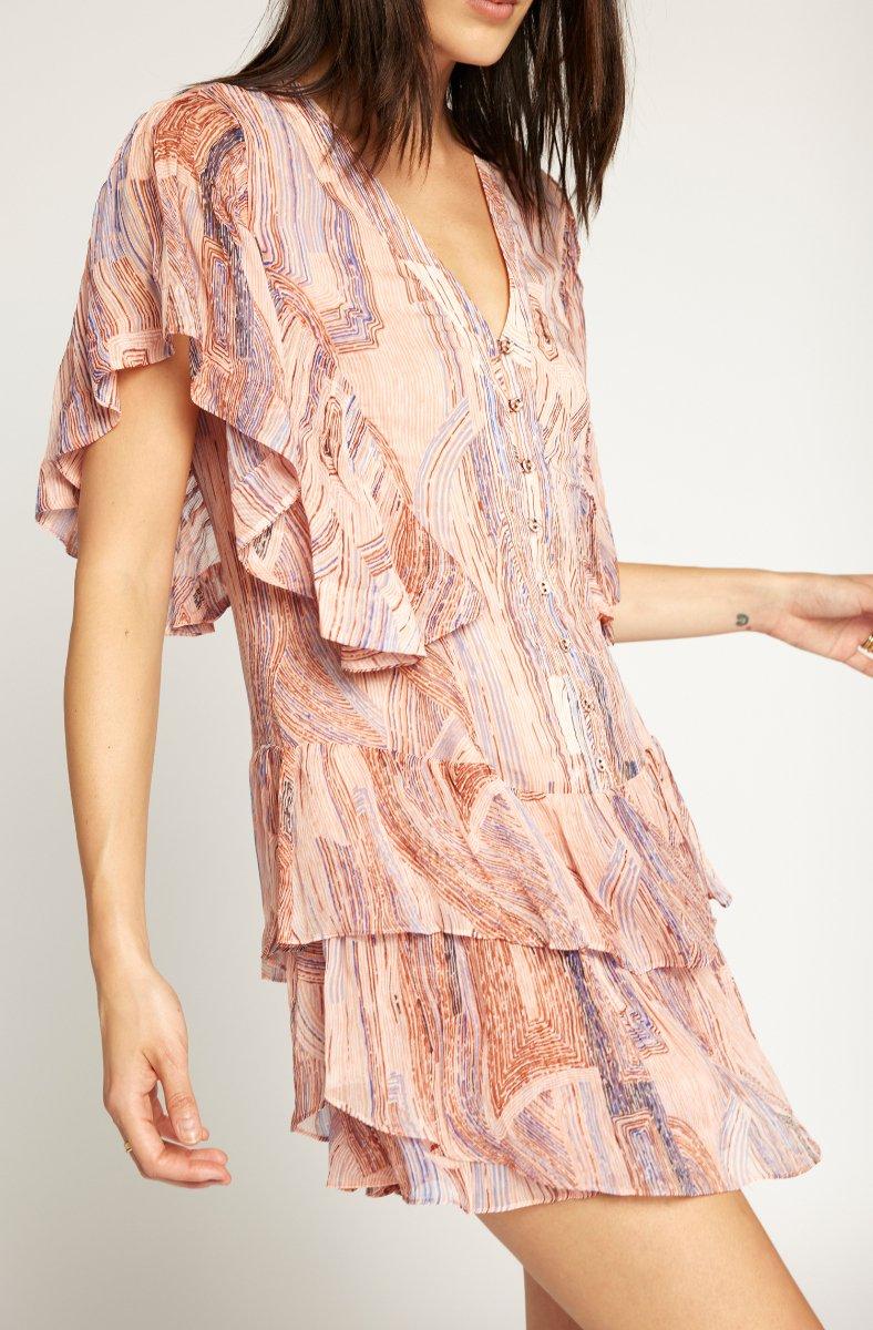 jojo maman bébé Signe Silk Dress Blooming Dahlia Multi