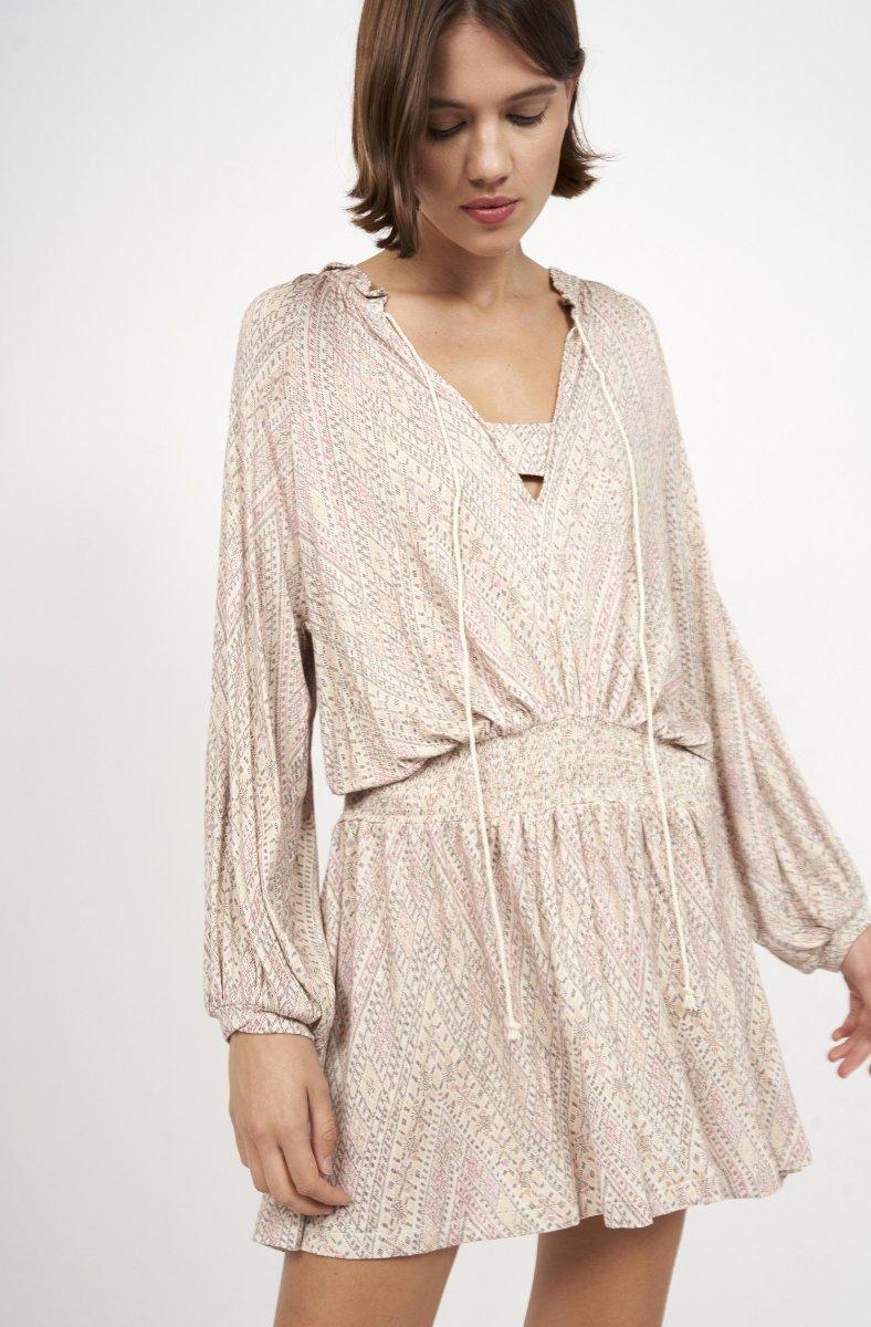 Jojo Maman Bébé Suki Mini Dress Shifting Sand Multi Tan