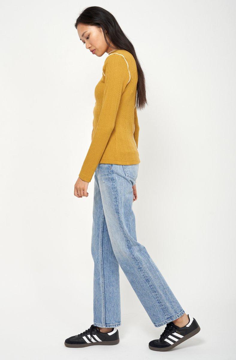 Jojo Maman Bébé Tasha Long Sleeve Top Dried Tobacco Yellow