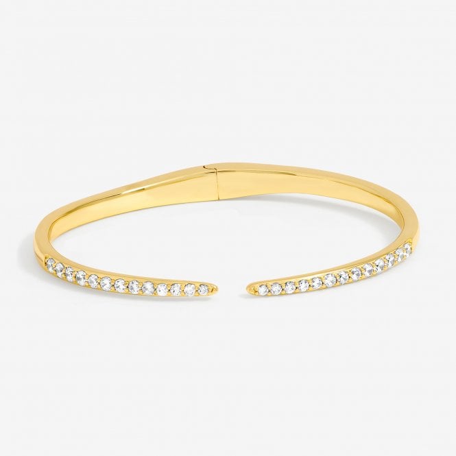 jon richard Inicio 14ct Gold Plated and Crystal Open Bangle - Gift Pouch