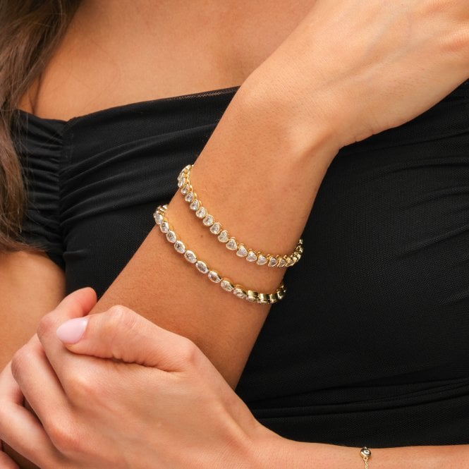 Jon Richard Inicio 14ct Gold Plated And Crystal Tennis Bracelet - Gift Pouch