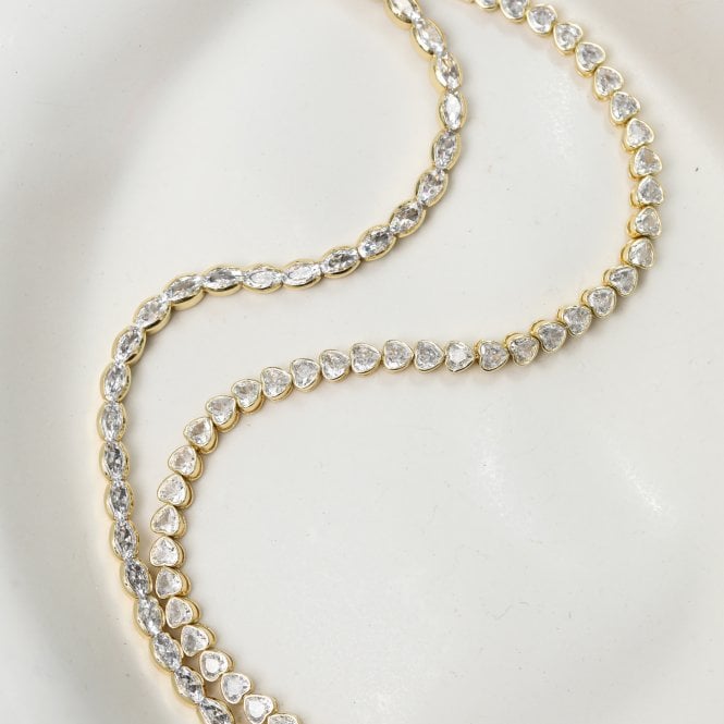 Jon Richard Inicio 14ct Gold Plated And Crystal Tennis Bracelet - Gift Pouch