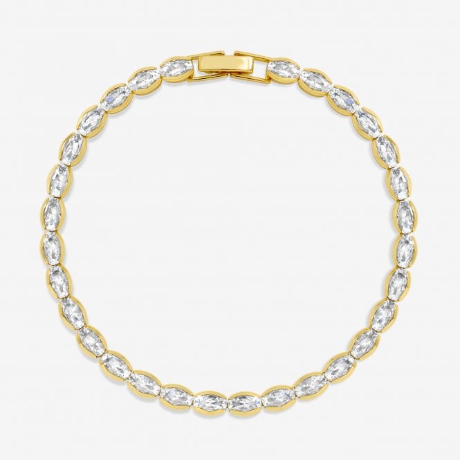 jon richard Inicio 14ct Gold Plated and Crystal Tennis Bracelet - Gift Pouch