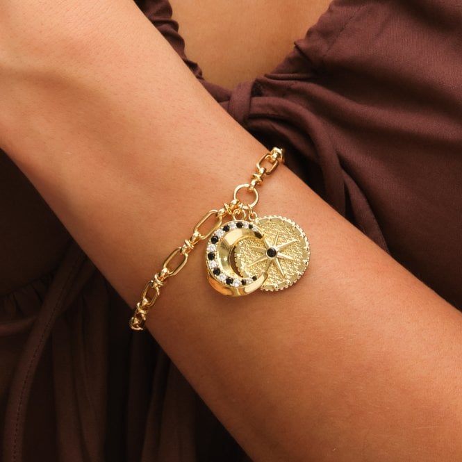 Jon Richard Inicio 14ct Gold Plated Celestial Charm Bracelet - Gift Pouch