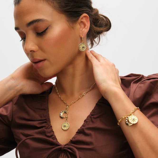 Jon Richard Inicio 14ct Gold Plated Celestial Charm Bracelet - Gift Pouch