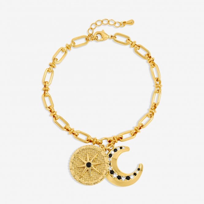 jon richard Inicio 14ct Gold Plated Celestial Charm Bracelet - Gift Pouch