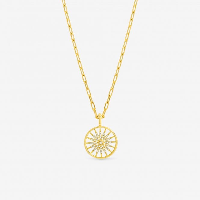 jon richard Inicio 14ct Gold Plated Celestial Charm Chain Necklace - Gift Pouch