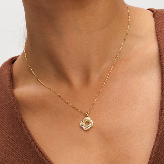 Jon Richard Inicio 14K Gold Plated And Cubic Zirconia Open Knot Set - Gift Box