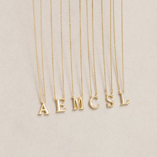 Jon Richard Inicio 14K Gold Plated And Mother Of Pearl Initial Pendant - S - Gift Pouch