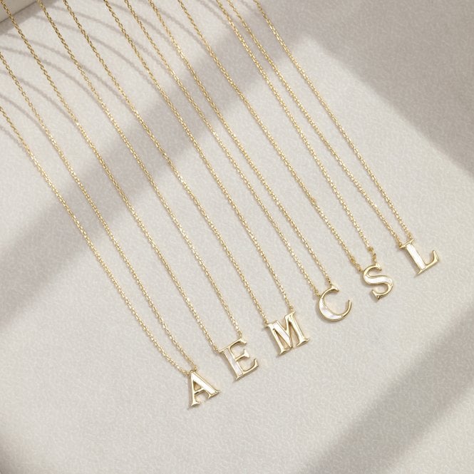 Jon Richard Inicio 14K Gold Plated And Mother Of Pearl Initial Pendant - C - Gift Pouch