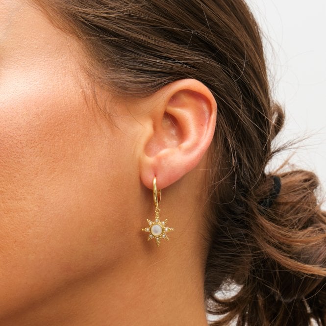 Jon Richard Inicio 14K Gold Plated And Mother Of Pearl Star Earrings - Gift Pouch