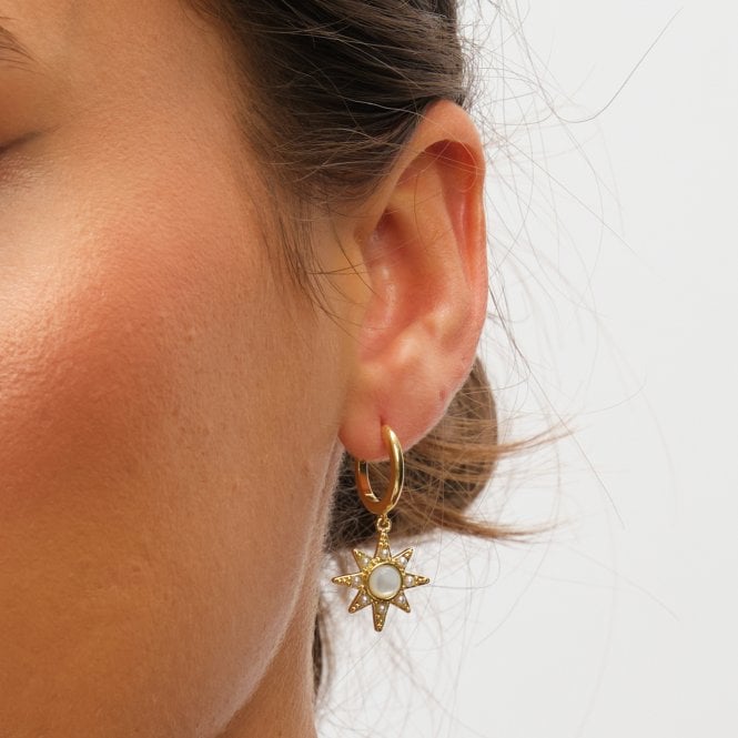 Jon Richard Inicio 14K Gold Plated And Mother Of Pearl Star Earrings - Gift Pouch