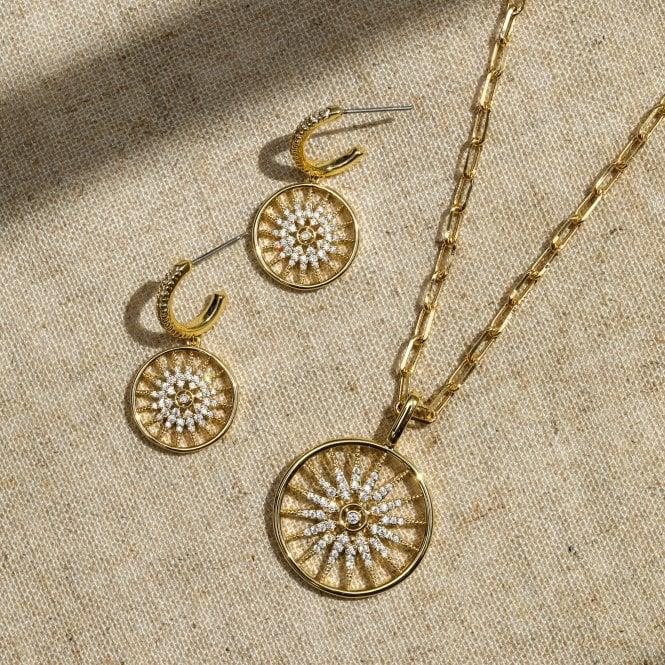 Jon Richard Inicio 14K Gold Plated Celestial Charm Hoop Earrings - Gift Pouch