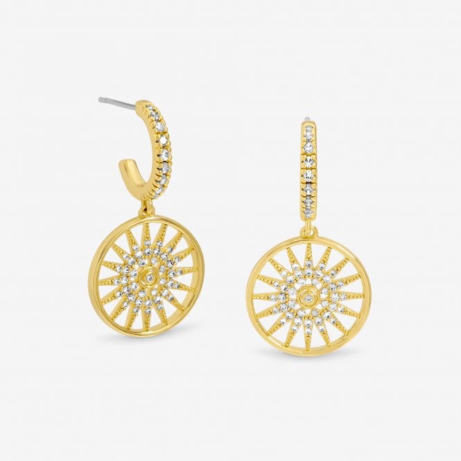 jon richard Inicio 14K Gold Plated Celestial Charm Hoop Earrings - Gift Pouch