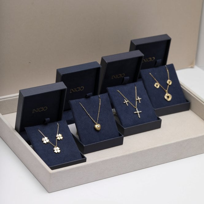 Jon Richard Inicio 14K Gold Plated Cubic Zirconia And Opal Cross Set - Gift Box