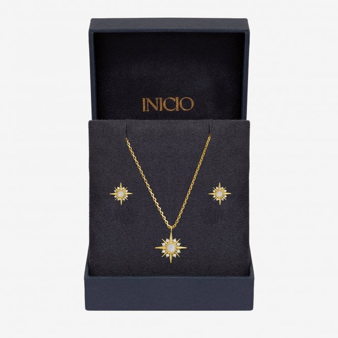 jon richard Inicio 14K Gold Plated Cubic Zirconia Star Set - Gift Box