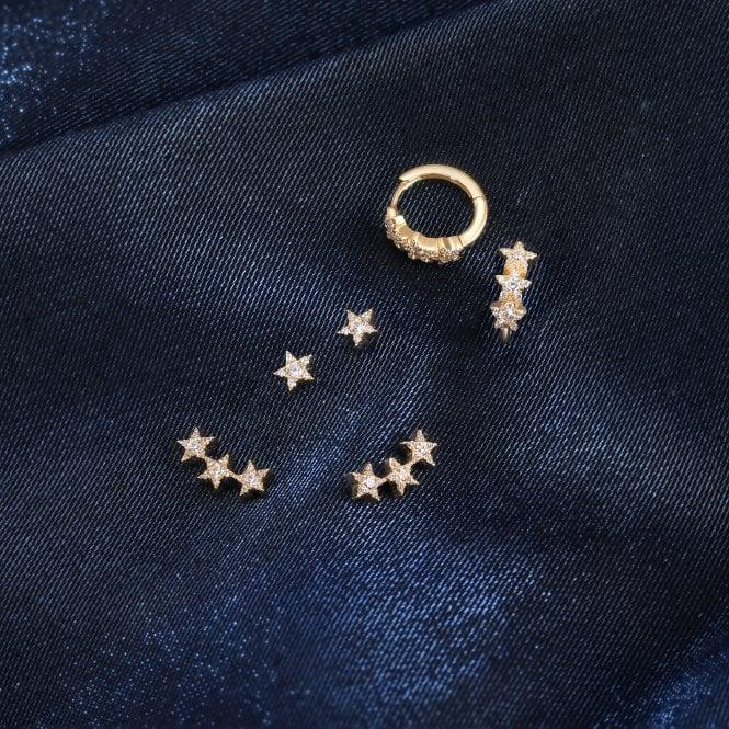 Jon Richard Inicio 14K Gold Plated Recycled Cubic Zirconia Star Ear Climber - Gift Pouch