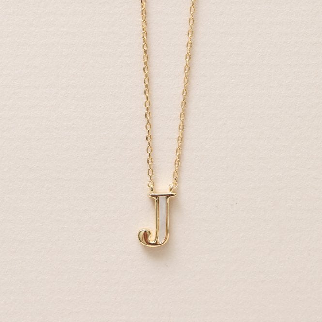 Jon Richard Inicio 14K Real Gold Plated And Mother Of Pearl Initial Pendant - J - Gift Pouch