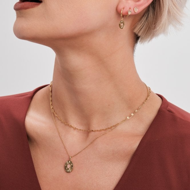 Jon Richard Inicio 14K Real Gold Plated Recycled Rose Quartz Necklace - Gift Pouch