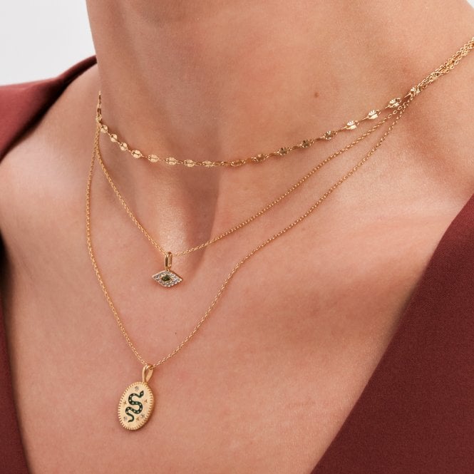 Jon Richard Inicio 14K Real Gold Plated Recycled Serpant Pendant Necklace - Gift Pouch