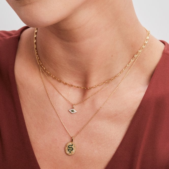 Jon Richard Inicio 14K Real Gold Plated Recycled Serpant Pendant Necklace - Gift Pouch