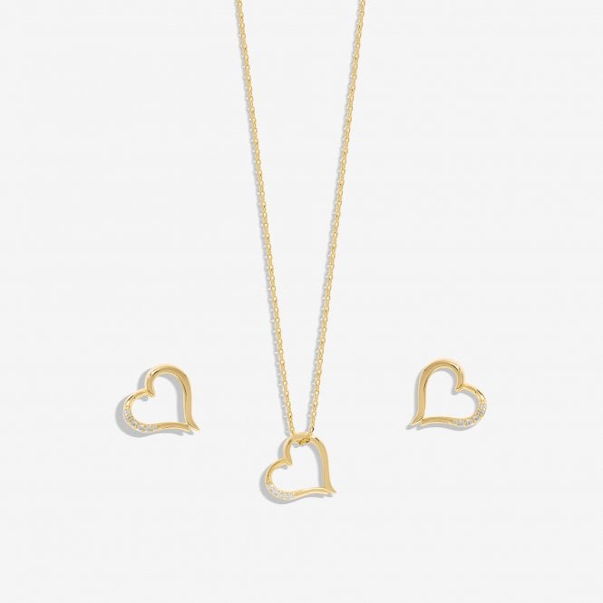 Jon Richard Inicio Gold Plated Cubic Zirconia Heart Box Set - Gift Box