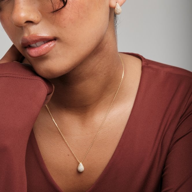 Jon Richard Inicio Gold Plated Cubic Zirconia Teardrop Set - Gift Box