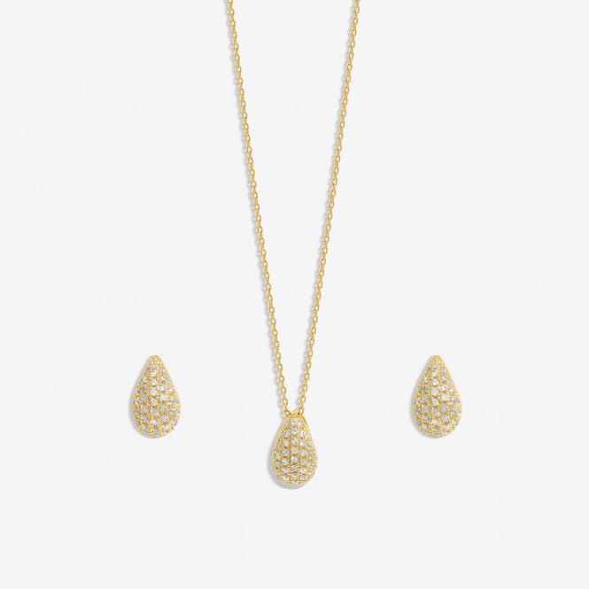 Jon Richard Inicio Gold Plated Cubic Zirconia Teardrop Set - Gift Box