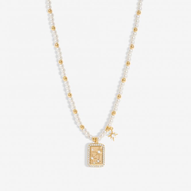 jon richard Inicio Gold Plated Pearl And Celestial Charm Necklace - Gift Pouch