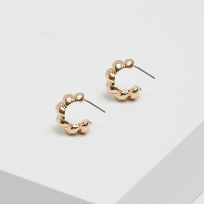 Jon Richard Inicio Gold Plated Twisted Polished Hoops - Gift Pouch