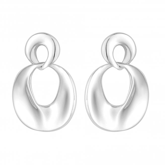 Jon Richard Inicio Recycled Sterling Silver Plated Molten Earrings - Gift Pouch