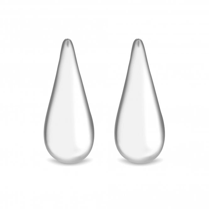Jon Richard Inicio Recycled Sterling Silver Plated Teardrop Earrings - Gift Pouch