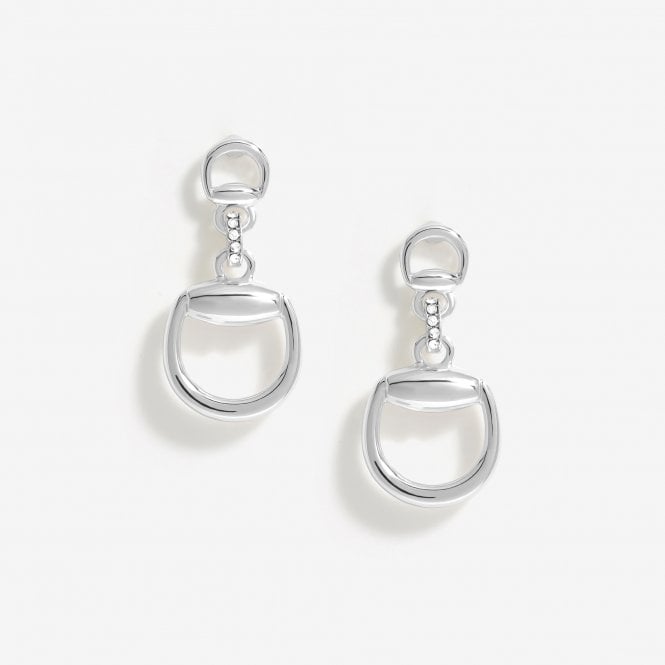 jon richard Inicio Silver Plate Polished Snaffle Earrings - Gift Pouch