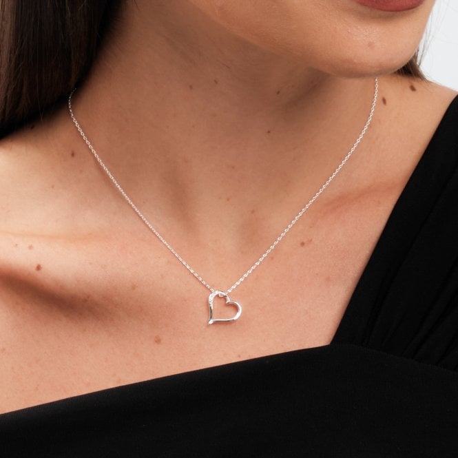 Jon Richard Inicio Silver Plated Heart Pendant Set - Gift Box