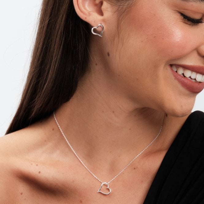 Jon Richard Inicio Silver Plated Heart Pendant Set - Gift Box