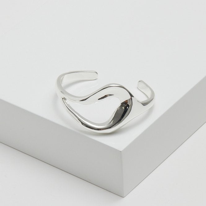 Jon Richard Inicio Silver Plated Molten Open Cuff - Gift Pouch