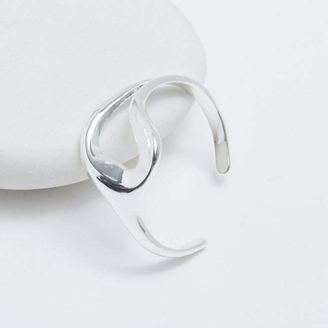 Jon Richard Inicio Silver Plated Molten Open Cuff - Gift Pouch