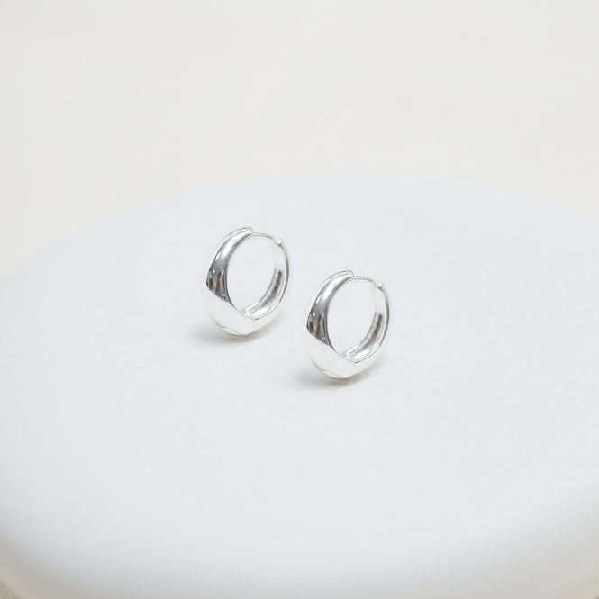 Jon Richard Inicio Silver Plated Polished Hoop Earrings - Gift Pouch