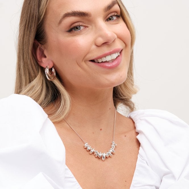 Jon Richard Inicio Silver Plated Statement Molten Polished Hoops - Gift Pouch