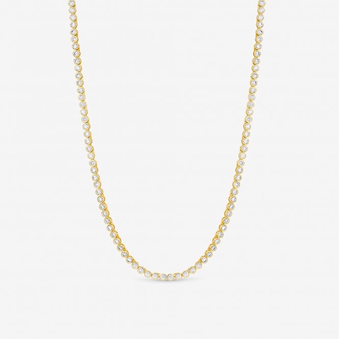 Jon Richard Jon Richard 14ct Gold Plated And Crystal Cubic Zirconia Tennis Necklace - Gift Box