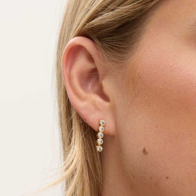 Jon Richard Jon Richard 14ct Gold Plated And Crystal Cubic Zirconia Tennis Earrings - Gift Box