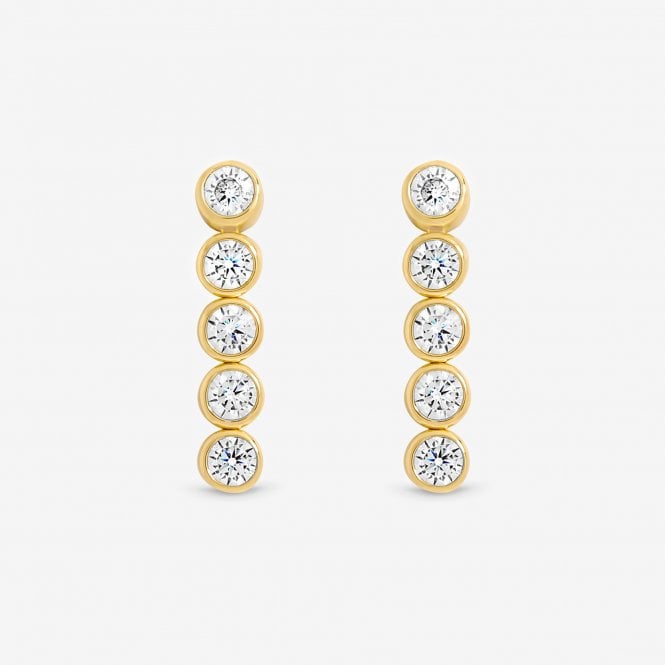 Jon Richard Jon Richard 14ct Gold Plated And Crystal Cubic Zirconia Tennis Earrings - Gift Box