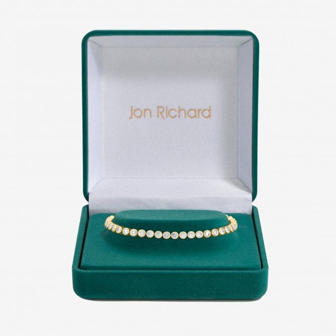 jon richard Jon Richard 14ct Gold Plated and Crystal Cubic Zirconia Tennis Bracelet - Gift Box