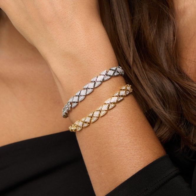 Jon Richard Jon Richard 14ct Gold Plated And Pave Link Bracelet