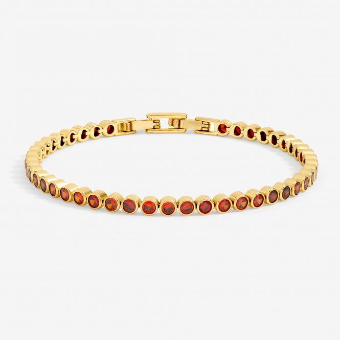 Jon Richard Jon Richard 14ct Gold Plated And Red Cubic Zirconia Tennis Bracelet - Gift Box