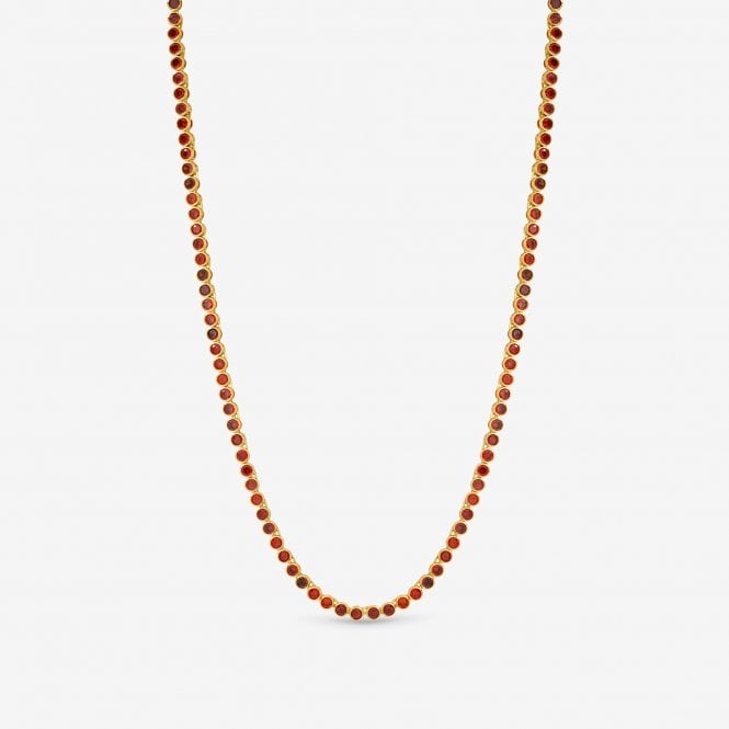 Jon Richard Jon Richard 14ct Gold Plated And Red Cubic Zirconia Tennis Necklace - Gift Box